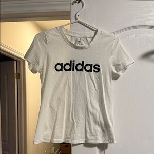 Adidas White Tee with Black Logo